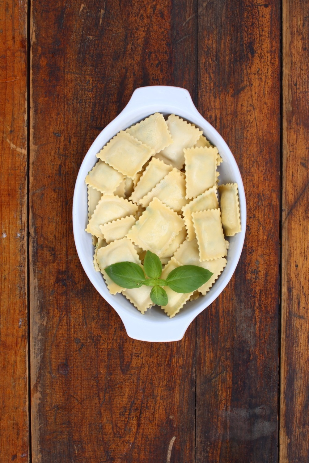 Ravioli with basil